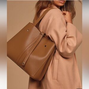 Lulus Back to Business Cognac Tote